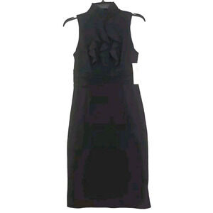 ADRIANNA PAPELL ~Woman Size 4~ Black Sleeveless A-Line Dress Turtleneck NWT.